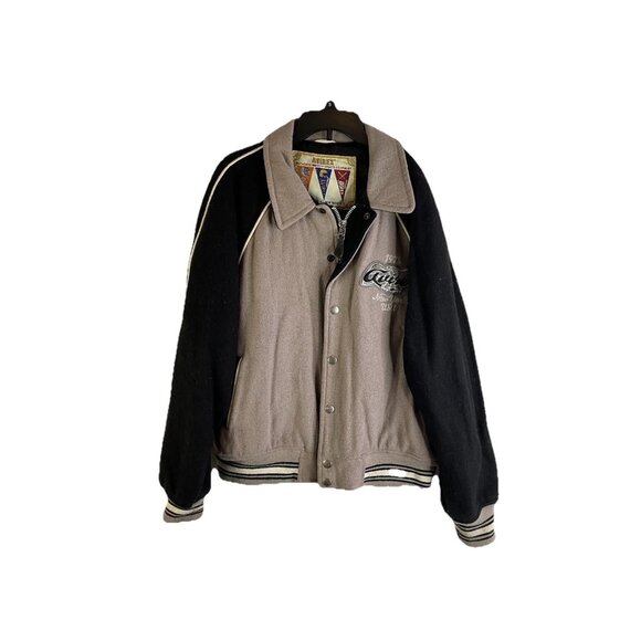 Vintage Avirex Wool Chain Stitched Spell Out Varsity Bomber Coat Mens XL - Picture 2 of 12